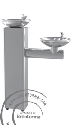 Cold Water Bi-Level Pedestal Drinking Fountain DF3BC